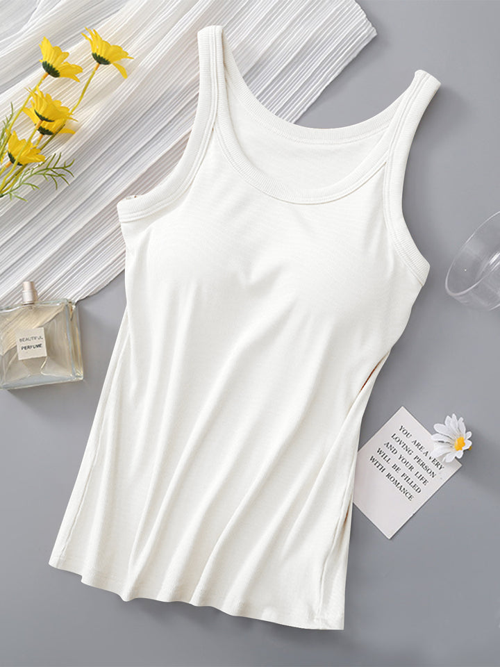 Fashion Sava | Round Neck Tank | Built-In Bra Support