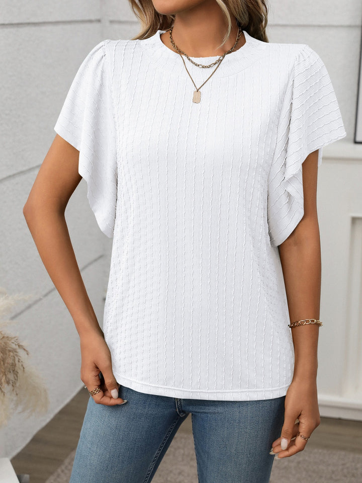Fashion Sava | Flutter Sleeve T-Shirt | Effortless Chic