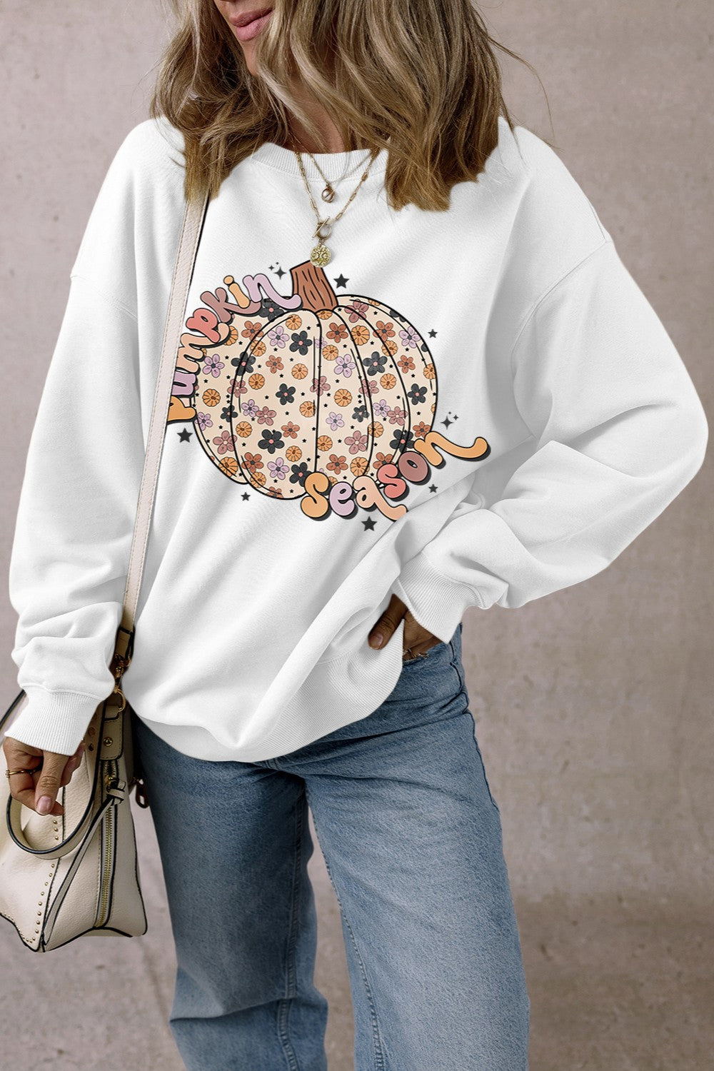 Sudadera de manga larga con estampado de calabaza