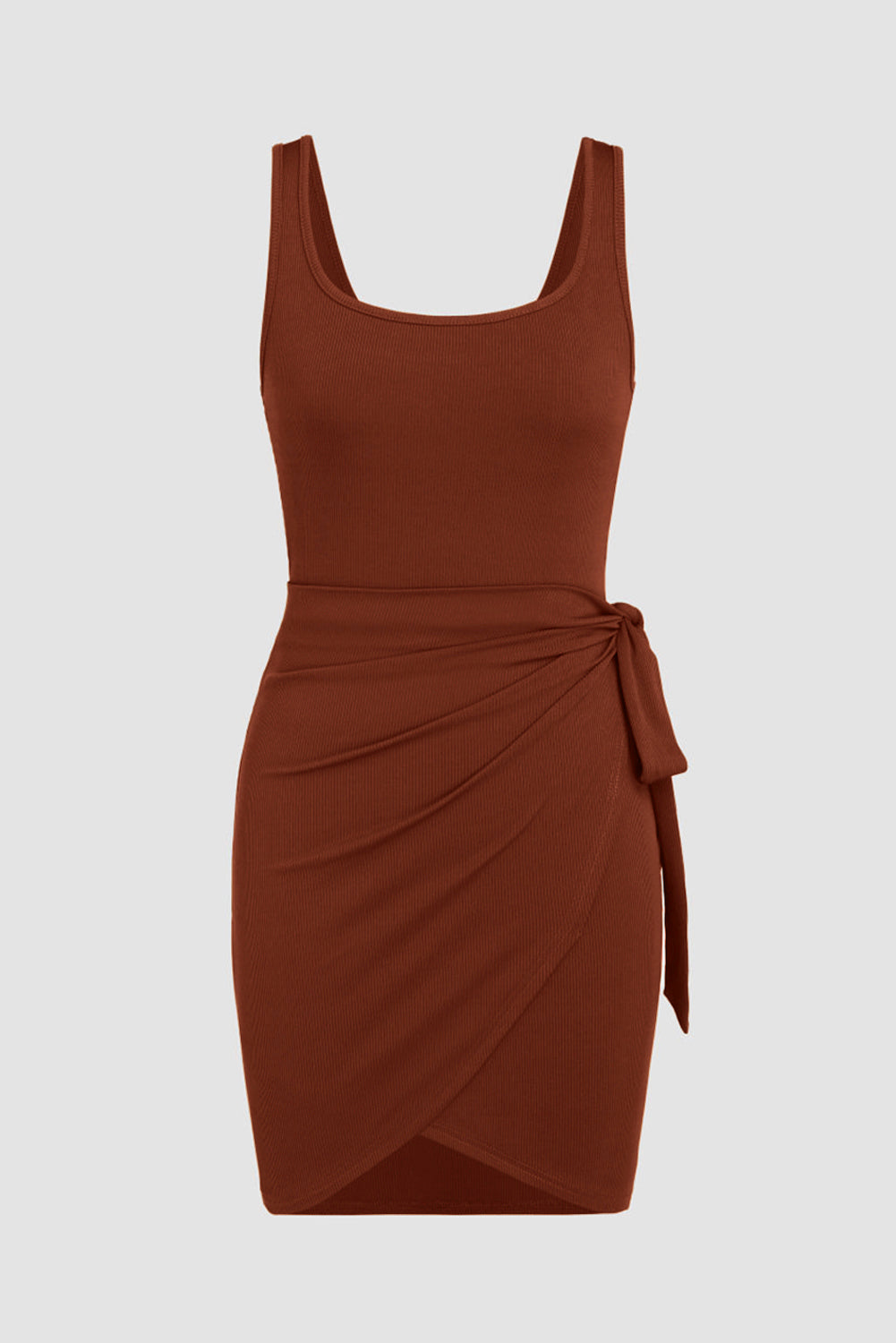 Tied Scoop Neck Sleeveless Mini Dress