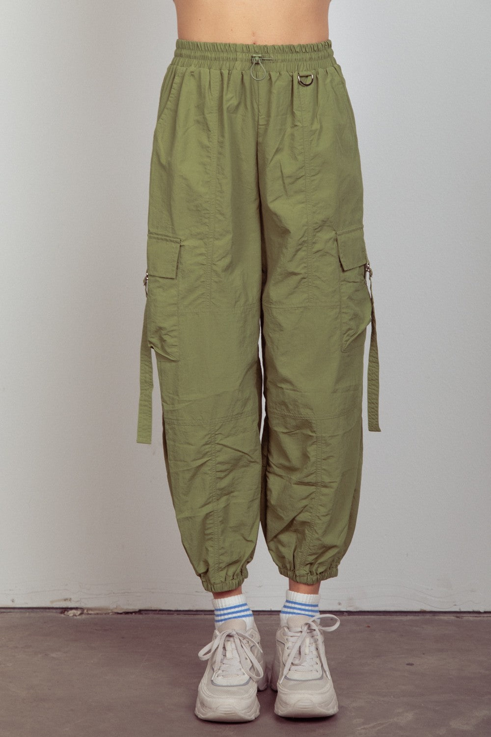Fashion Sava | Woven Cargo Pants | Elastic Waist Comfort