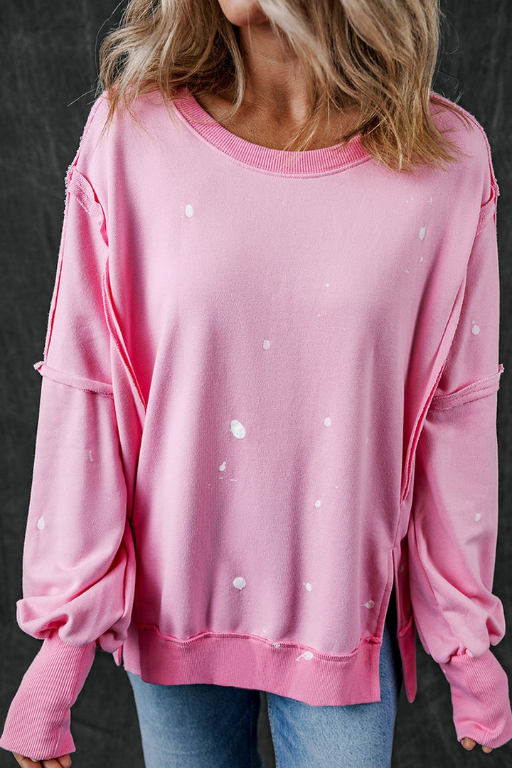 Fashion Sava | Round Neck Sweatshirt | Exposed Seam Design