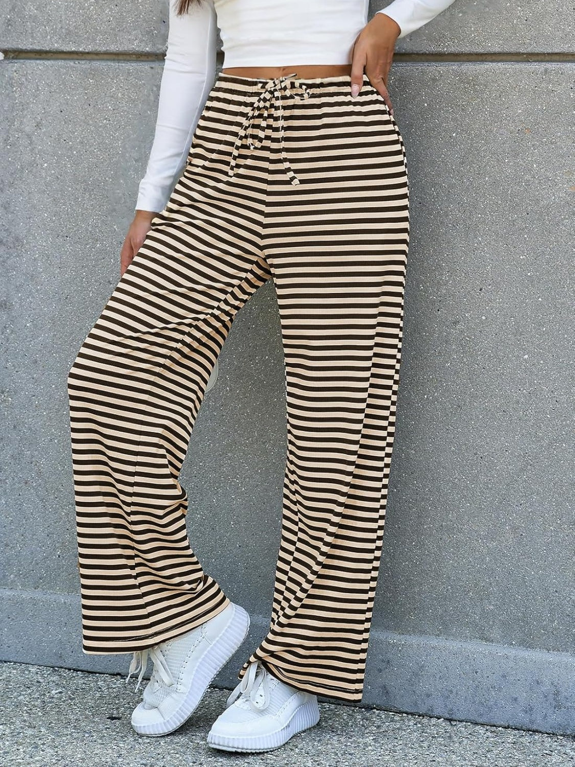 Fashion Sava | Striped Wide Leg Pants | Effortless Chic Style