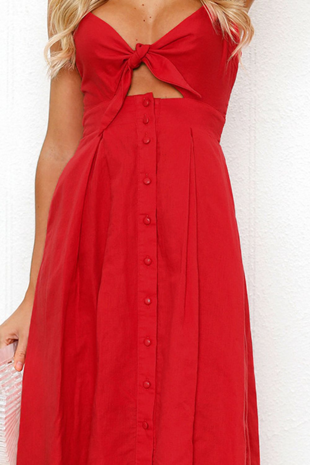 Vestido camisero con escote en forma de corazón y fruncido