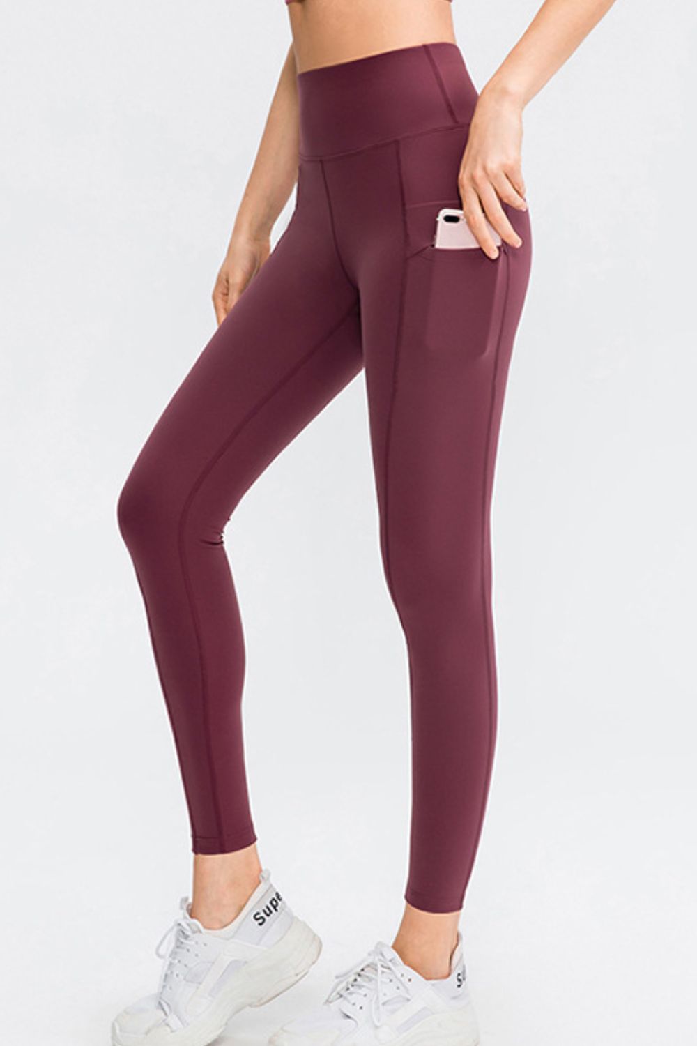 Pantalon de sport long coupe slim à taille large avec poche