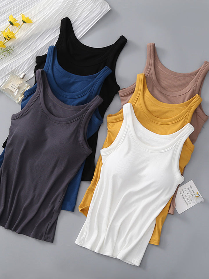 Fashion Sava | Round Neck Tank | Built-In Bra Support