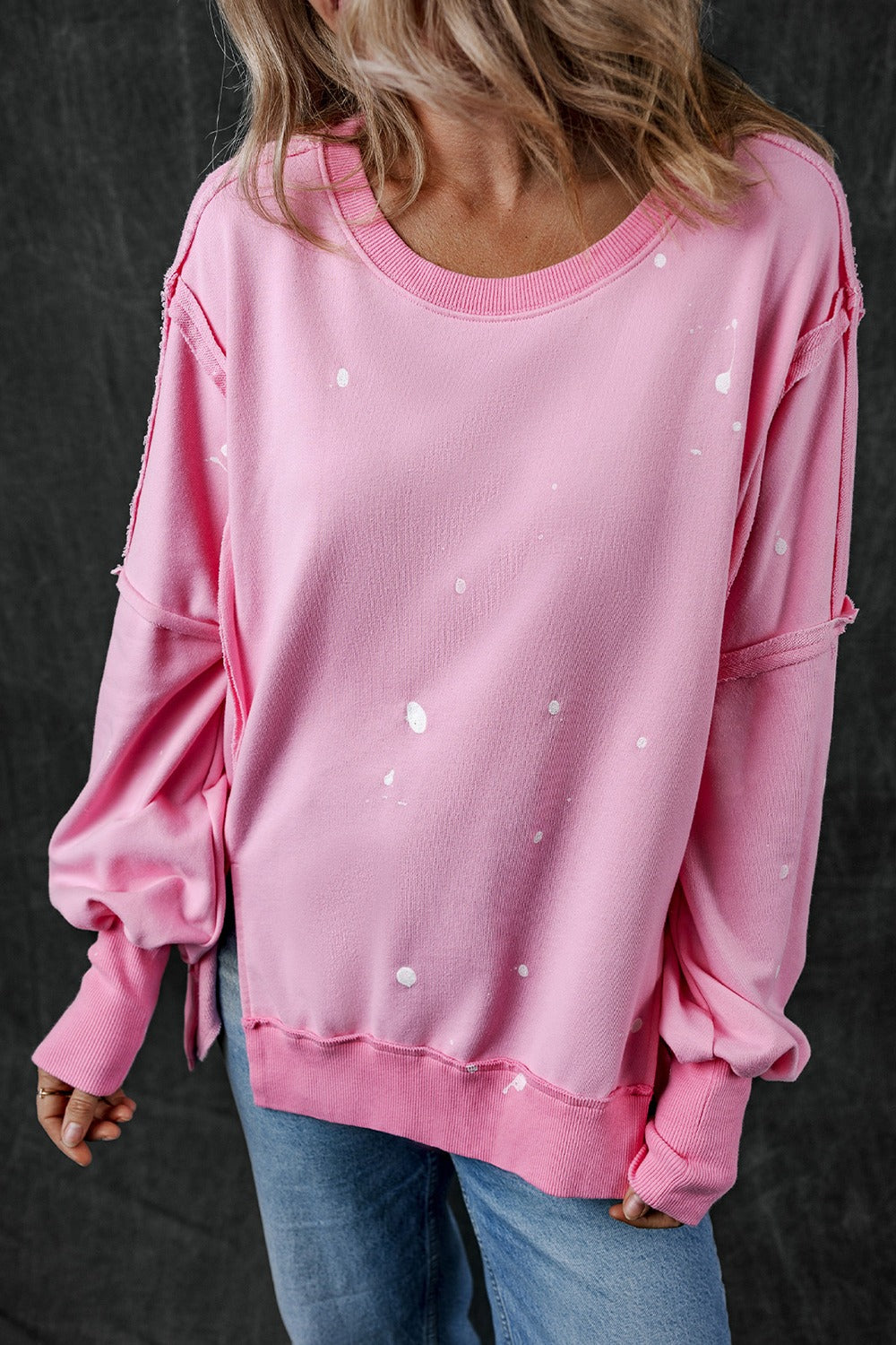 Fashion Sava | Round Neck Sweatshirt | Exposed Seam Design