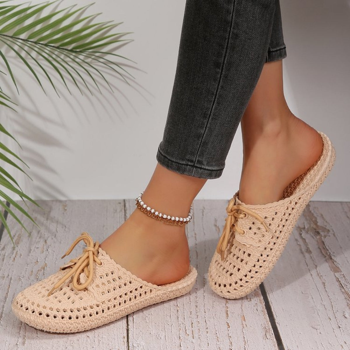 Lace-Up Flat Sandals