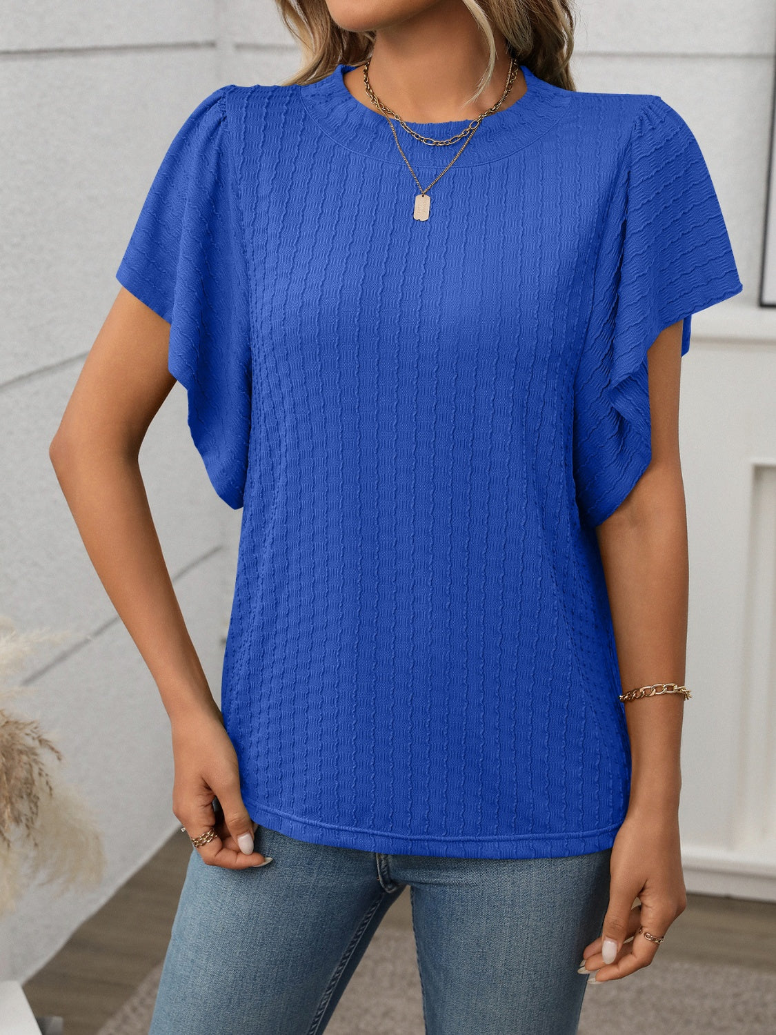 Fashion Sava | Flutter Sleeve T-Shirt | Effortless Chic