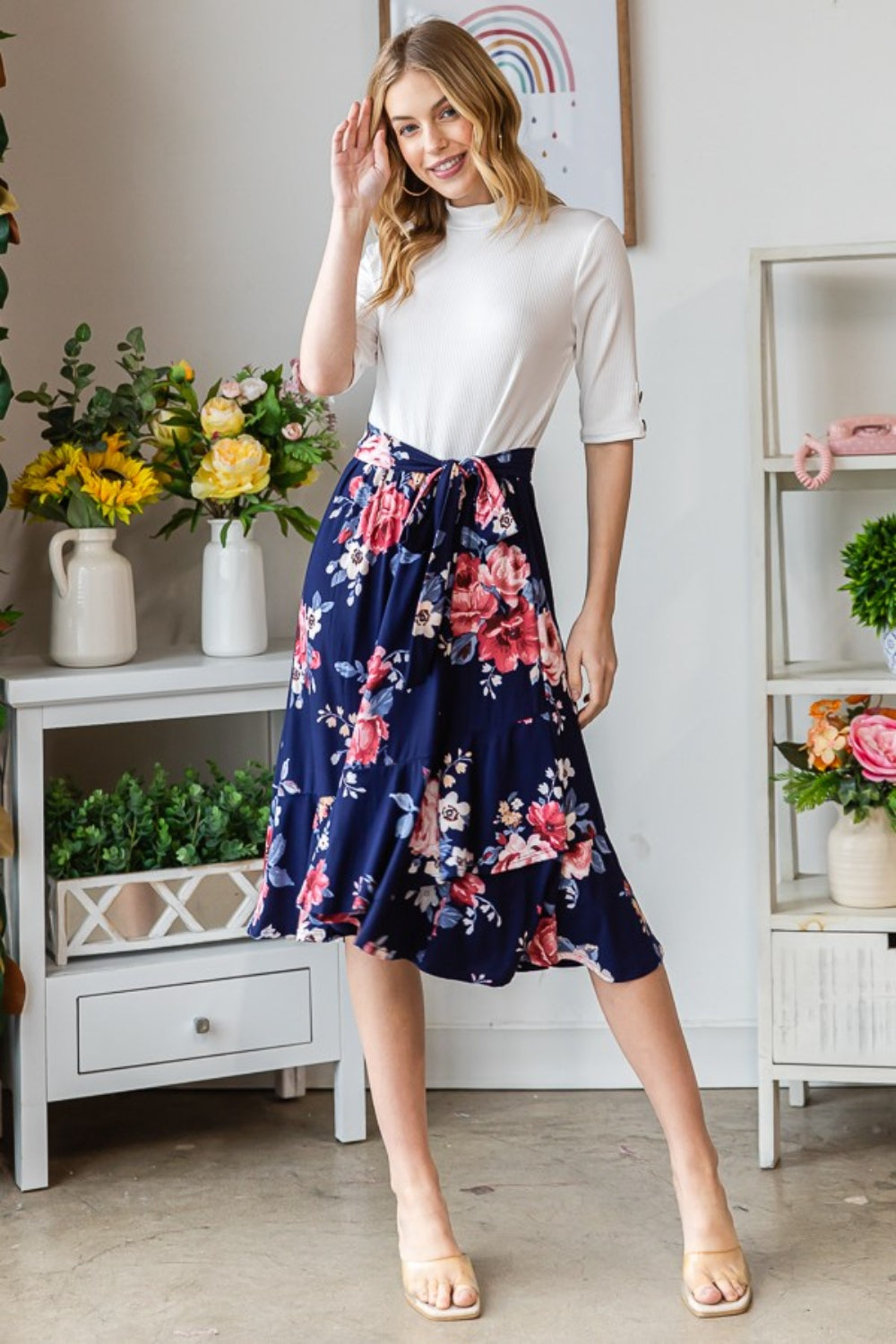 Fashion Sava | Floral Wrap Skirt | Ruffled Elegance