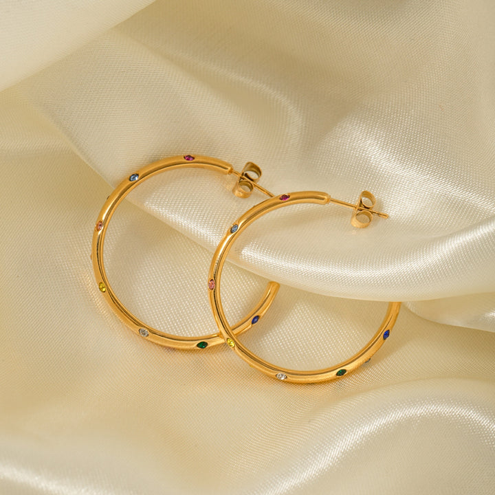 Fashion Sava | C-Hoop Earrings | 18K Gold-Plated Elegance