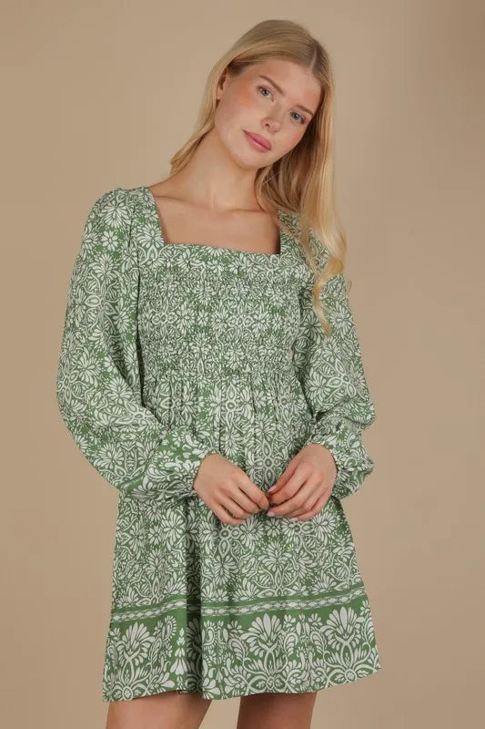 Fashion Sava | Boho Mini Dress | Smocked Chest Design