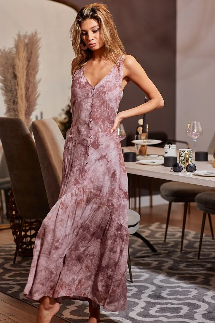 Fashion Sava | Tie-Dye V-Neck Dress | Perfect for Summer Outings