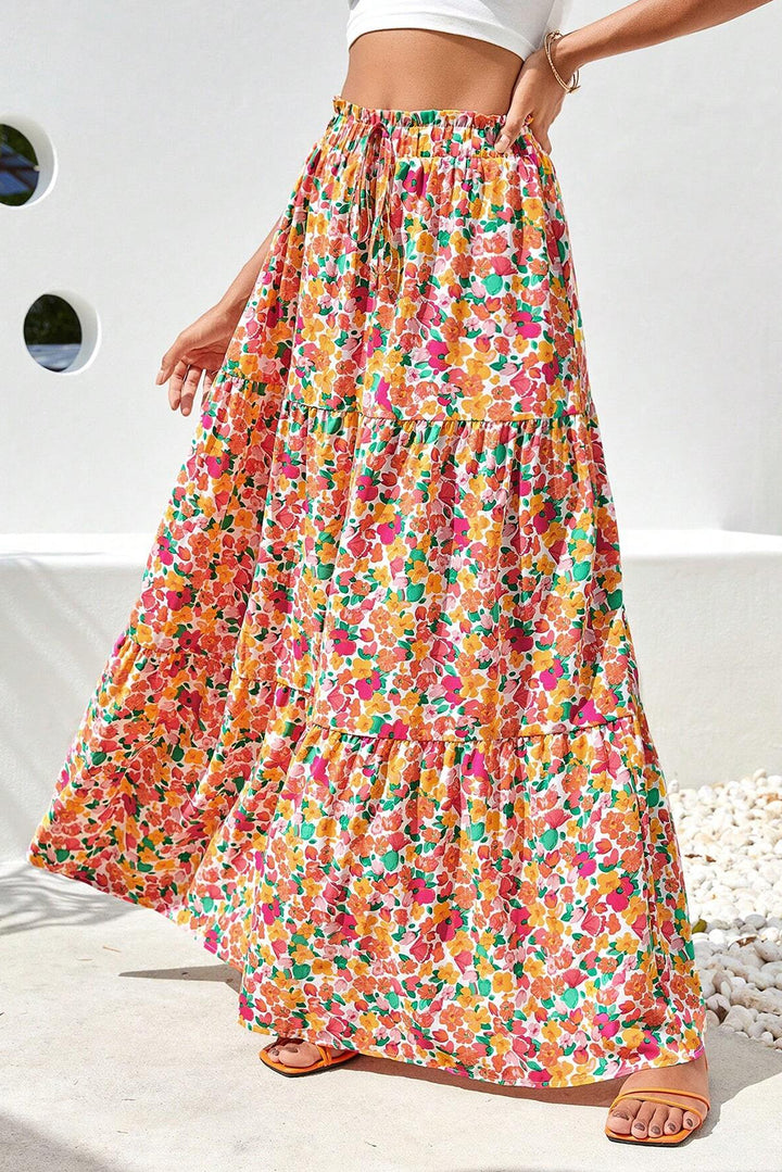 Fashion Sava | Maxi Skirt | Printed Elastic Waist Design