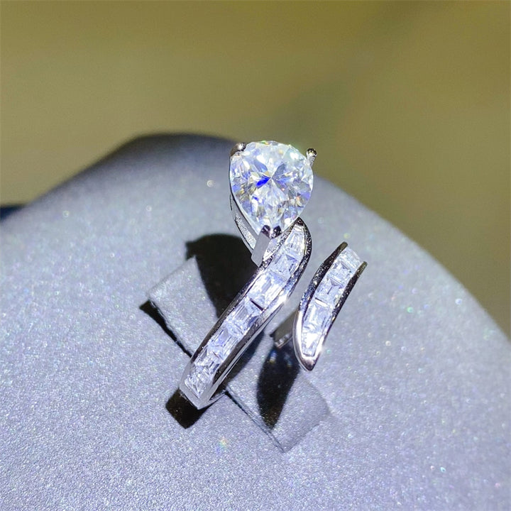 Fashion Sava | Moissanite Zircon Ring | 925 Sterling Silver Bypass