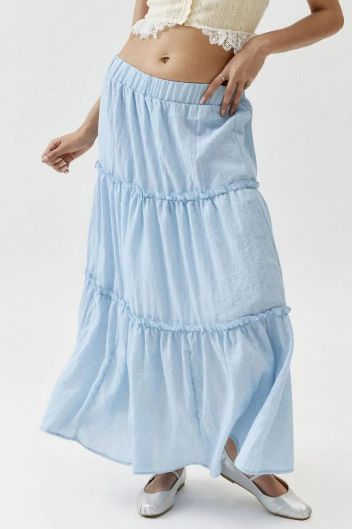 Fashion Sava | Frill Elastic Waist Skirt | Effortless Style