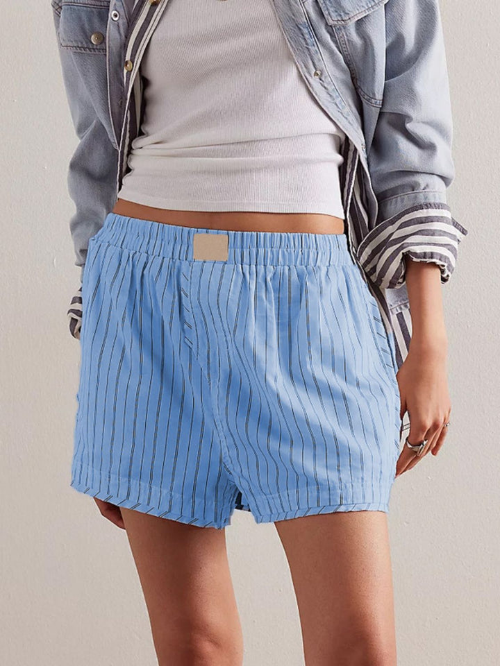 Fashion Sava | Striped Shorts | Elastic Waist Comfort