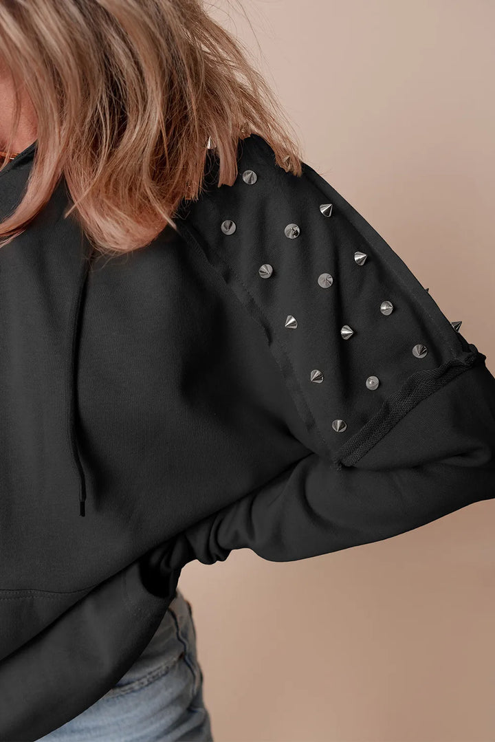 Fashion Sava | Long Sleeve Hoodie | Rivet Drawstring Design