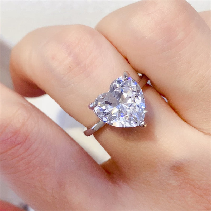 Fashion Sava | Moissanite Heart Ring | 925 Sterling Silver