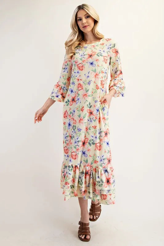 Fashion Sava | Floral Ruffle Dress | Plus Size Elegance