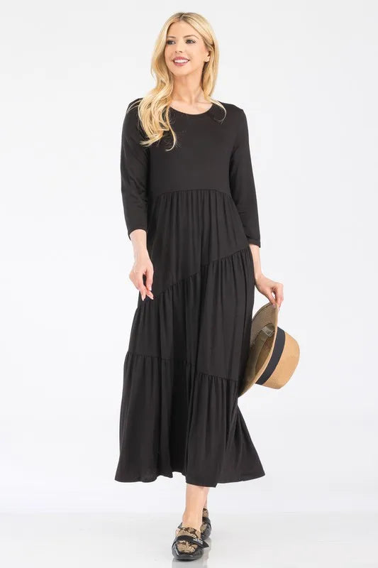 Fashion Sava | Asymmetric Midi-Dress | Plus Size Elegance