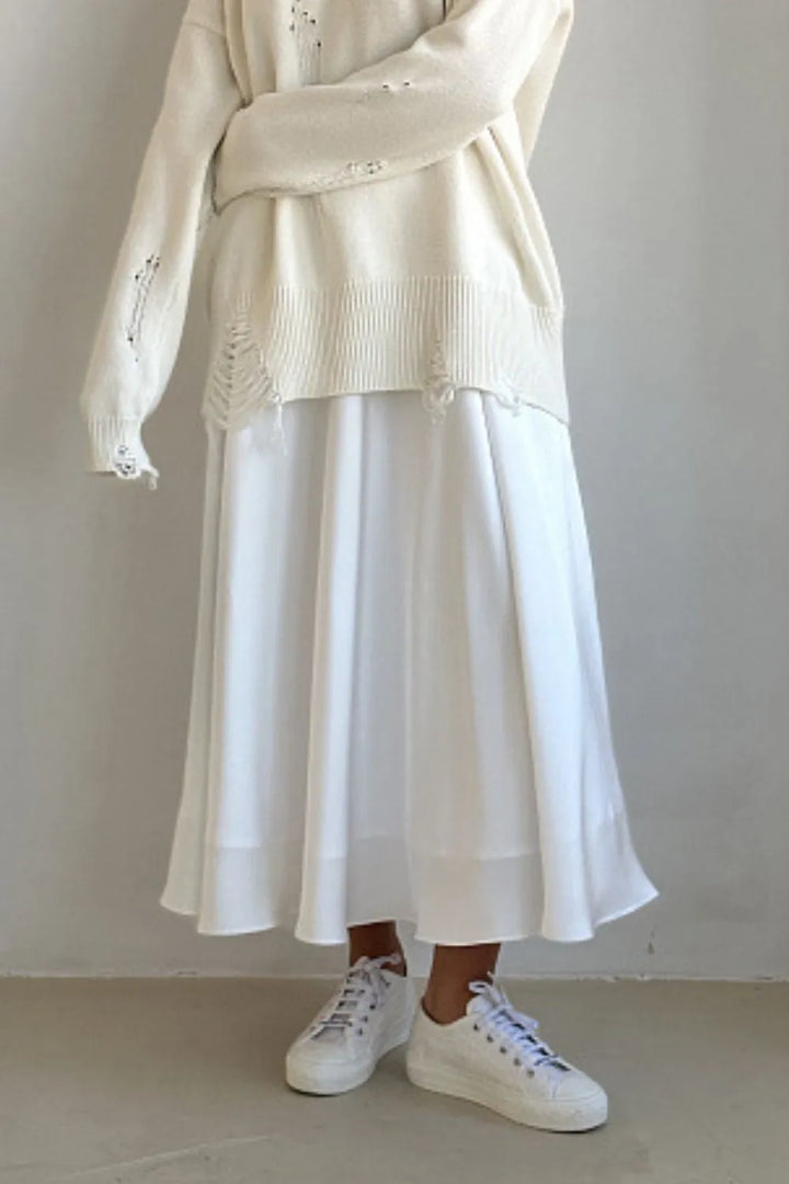 Fashion Sava | Satin Minx Skirt | Back Elastic Waist