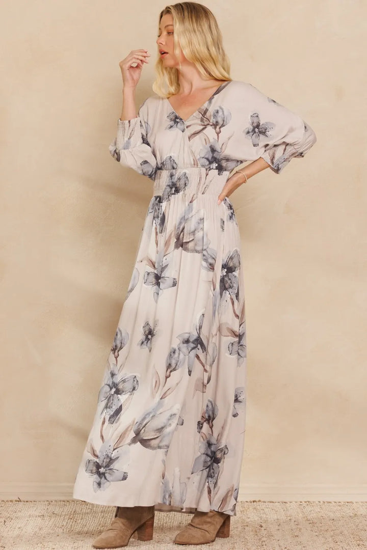 Fashion Sava | Floral Maxi Dress | Open Tie Back Design