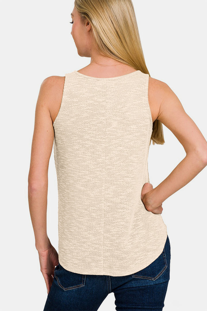 Fashion Sava | V-Neck Curved Hem Tank | Effortless Layering