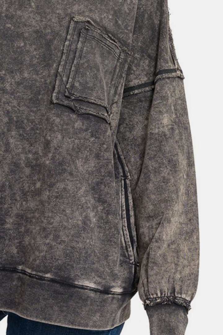 Fashion Sava | Exposed Seam Sweatshirt | Cozy Dropped Shoulder