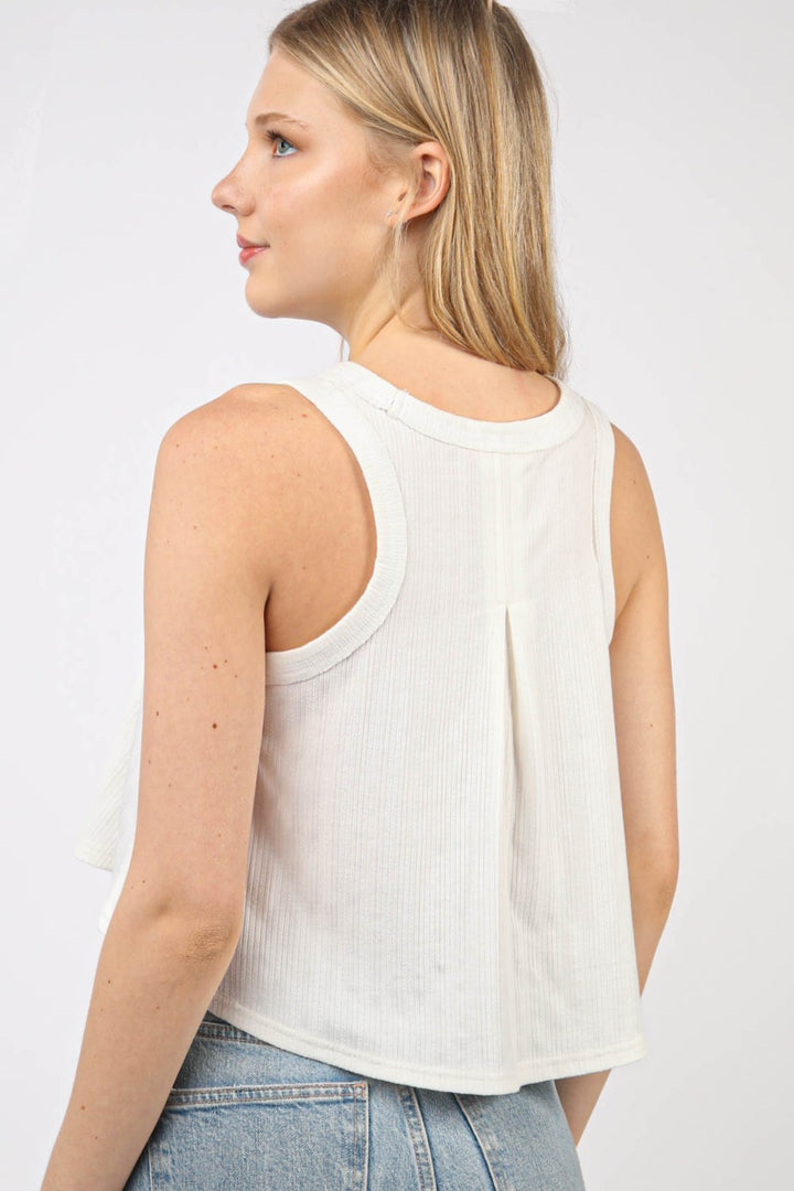 Fashion Sava | Knit Swing Tank | V-Neck Cropped Style