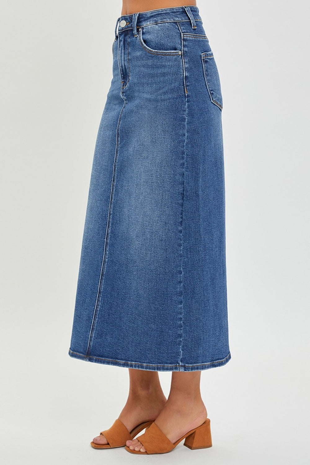 Jupe en jean taille haute fendue dans le dos RISEN