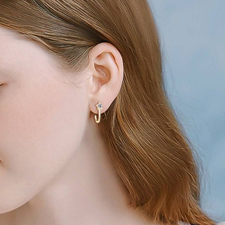 Fashion Sava | Moissanite Star Earrings | 925 Sterling Silver