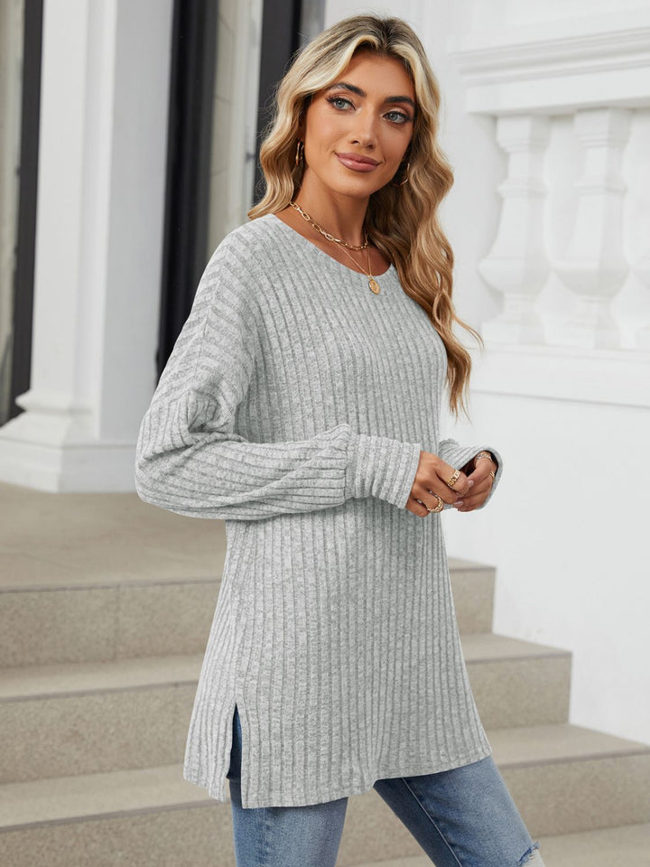 Fashion Sava | Ribbed T-Shirt | Versatile Long Sleeve Style