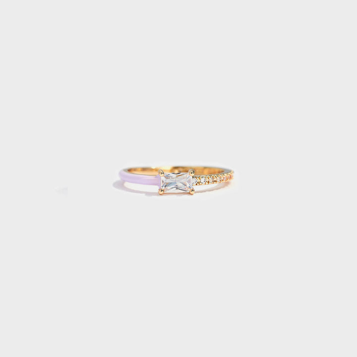 Fashion Sava | Zircon Enamel Ring | Heart Shape Design