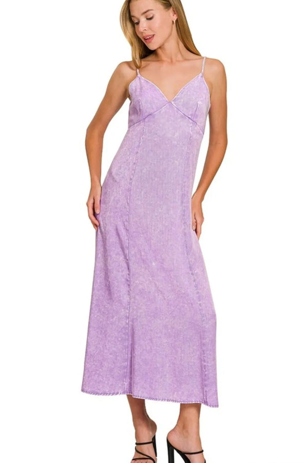Fashion Sava | Tencel Maxi Dress | Mineral Washed Elegance
