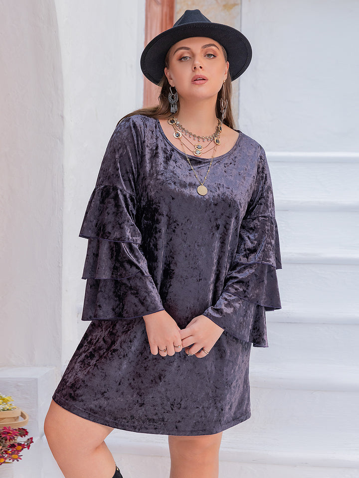 Fashion Sava | Flounce Sleeve Mini Dress | Chic & Stylish - Mauve
