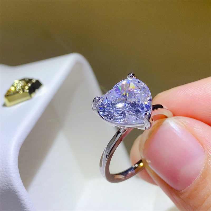 Fashion Sava | Moissanite Heart Ring | 925 Sterling Silver