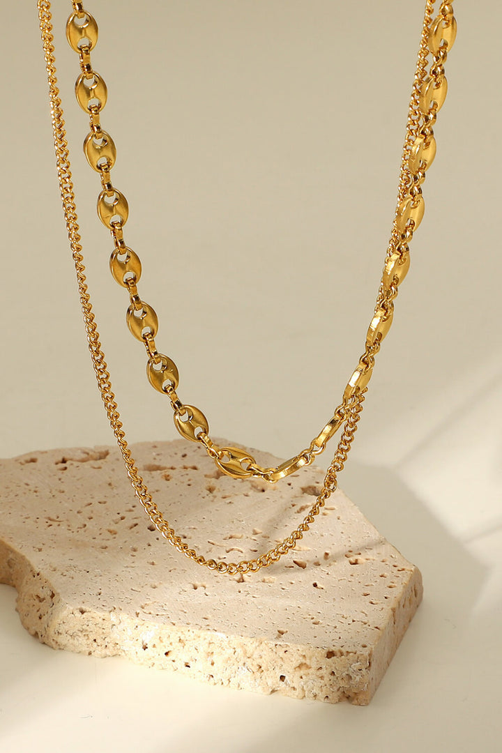 Fashion Sava | Double-Layered Necklace | Elegant Gold-Plated Design