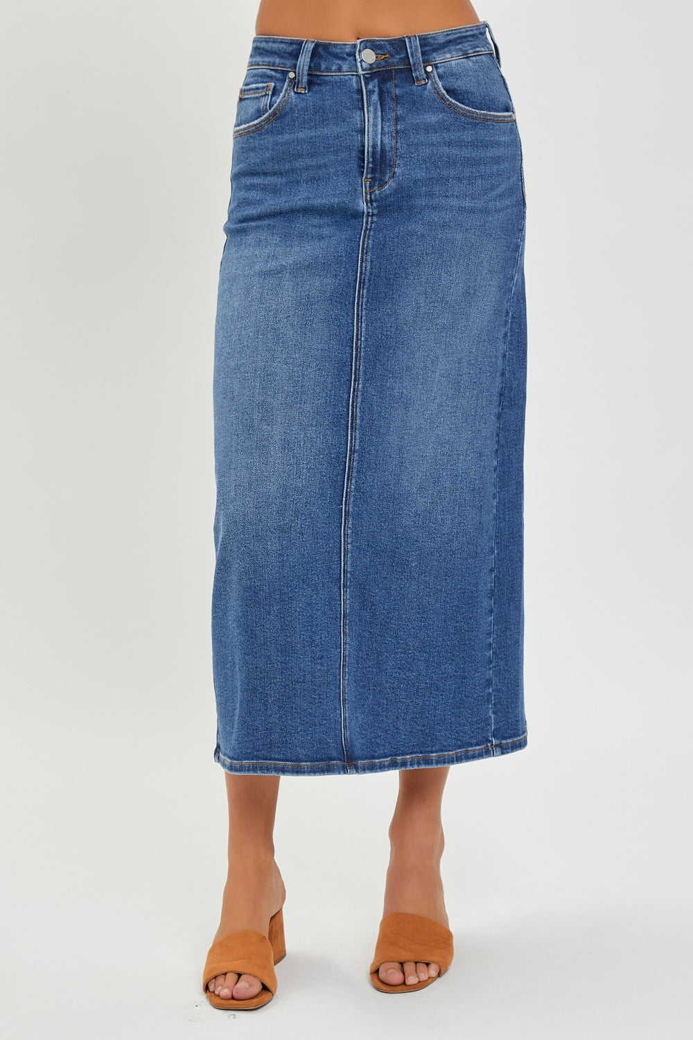 Jupe en jean taille haute fendue dans le dos RISEN