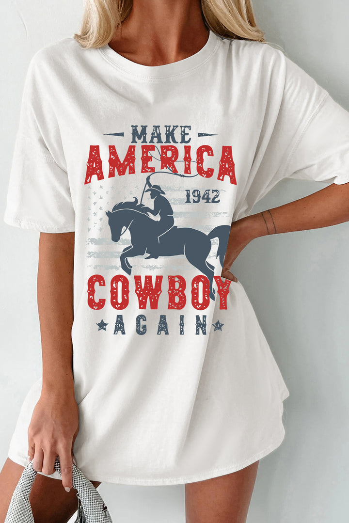 Fashion Sava | Cowboy Graphic T-Shirt | Casual Round Neck Style