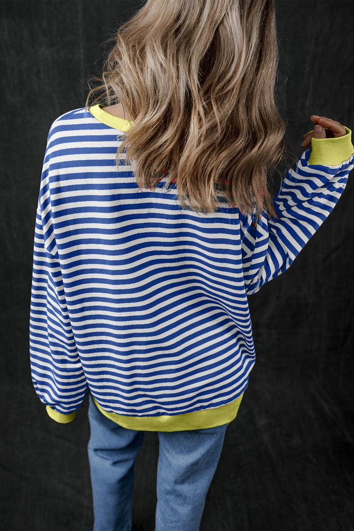 Fashion Sava | Striped Sweatshirt | Cozy Long Sleeve Design