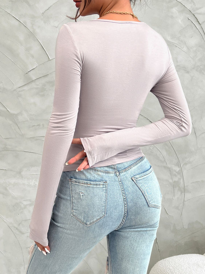 Fashion Sava | Twisted Long Sleeve T-Shirt | Stylish Comfort