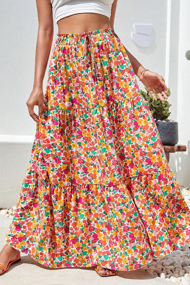 Fashion Sava | Maxi Skirt | Printed Elastic Waist Design
