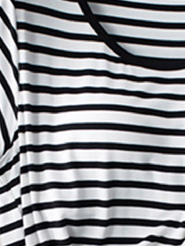 Fashion Sava | Striped T-Shirt | Round Neck Short Sleeve Style