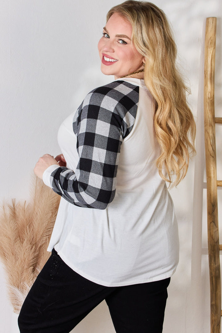 Fashion Sava | Plaid Raglan Blouse | Casual Chic Style