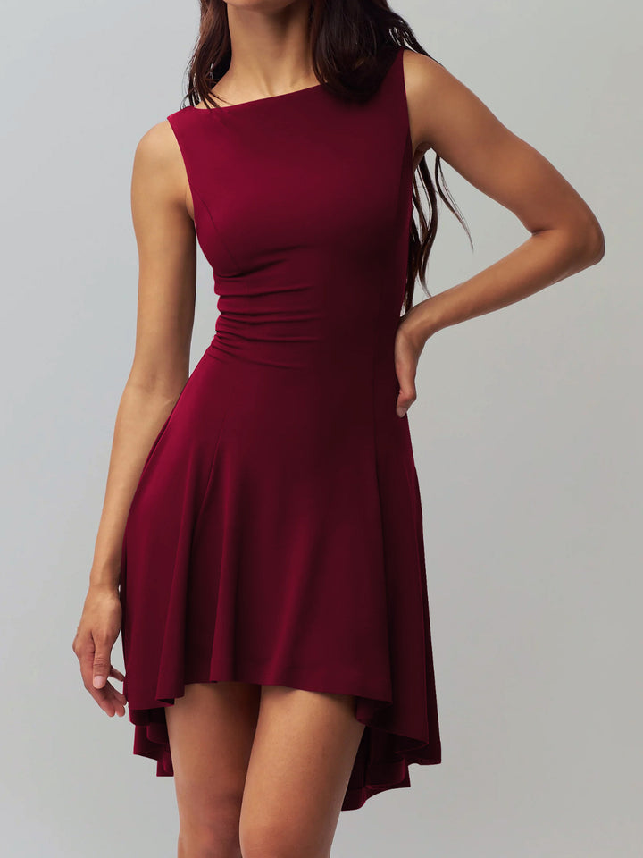 Fashion Sava | High-Low Sleeveless Dress | Elegant Design - White