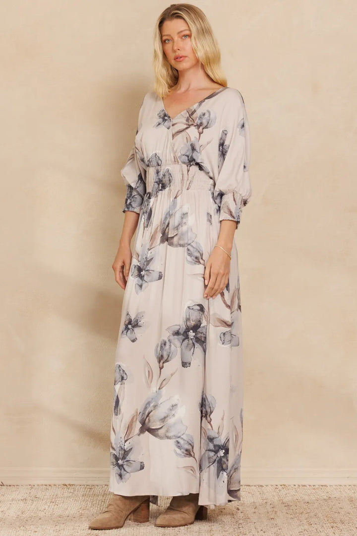 Fashion Sava | Floral Maxi Dress | Open Tie Back Design