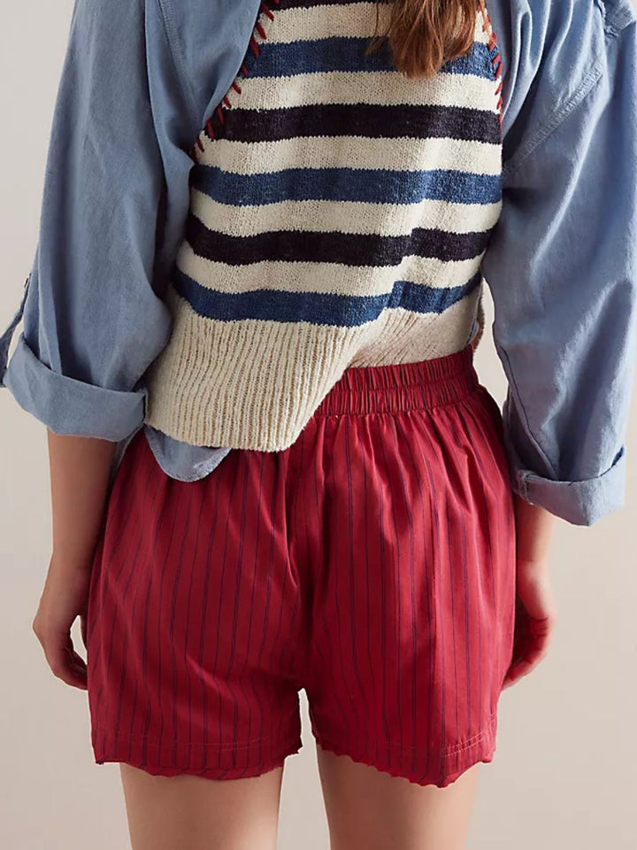Fashion Sava | Striped Shorts | Elastic Waist Comfort