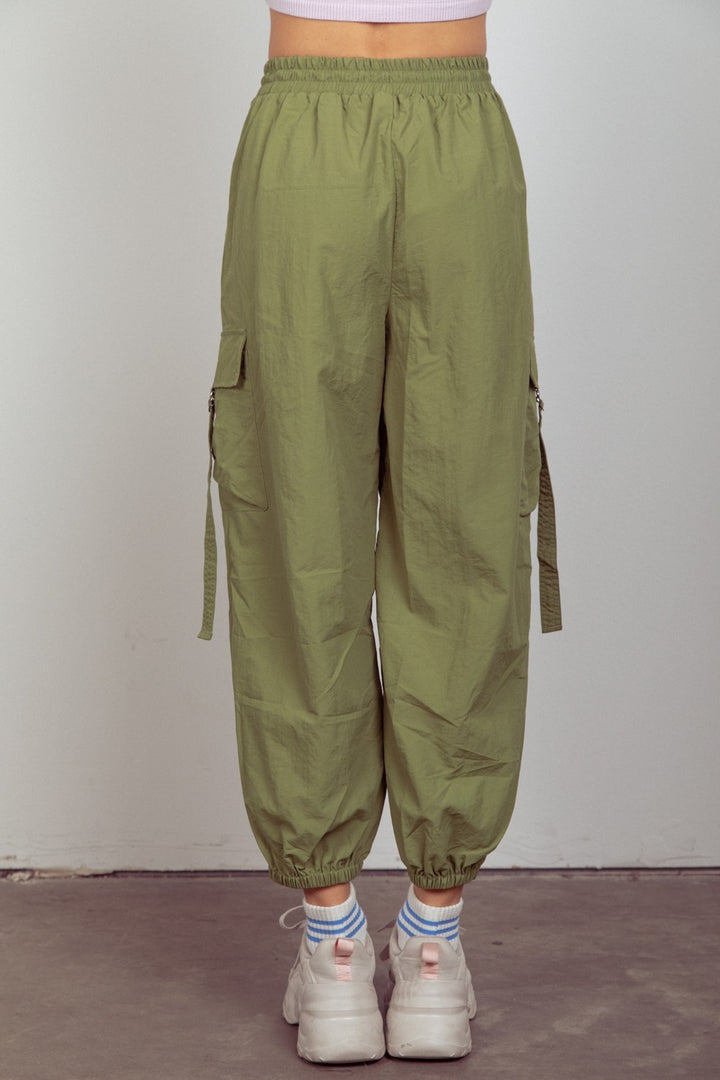 Fashion Sava | Woven Cargo Pants | Elastic Waist Comfort
