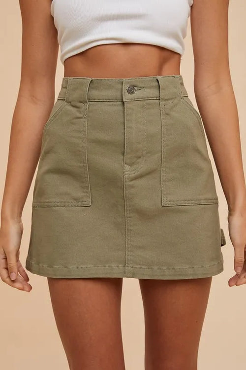 Fashion Sava | Cargo Denim Mini Skirt | Trendy & Versatile